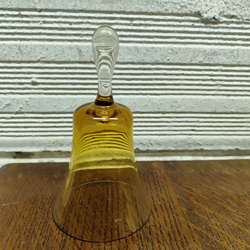 Vintage glass decorative bell amber color like new