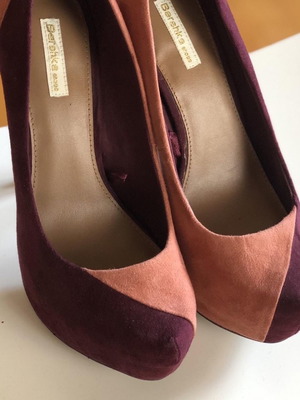Bershka suede platform pumps used, size 39, red
