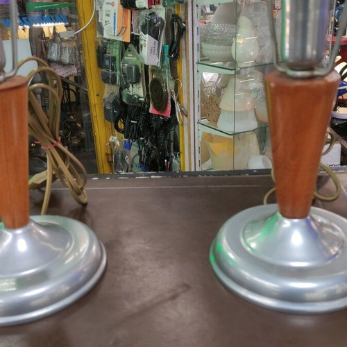 Table lamp set like new, wooden, 2 pieces