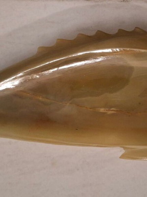 Fish sculpture made of polished natural onyx like new