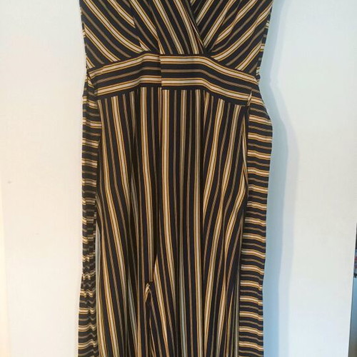 King Louie one-piece jumpsuit like new, striped blue with beige, size Large