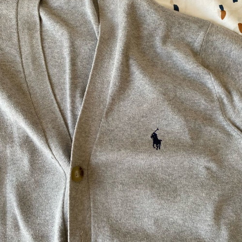 Ralph Lauren men's cardigan like new, gray, size M