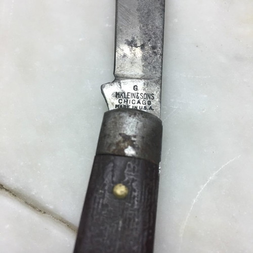 Vintage agricultural tools with grafting knife, farmer's pocket knife and pruning shears