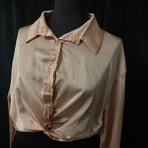 Pink satin women's shirt like new, size S and M