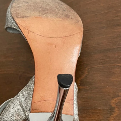 Dance shoes used size 39, leather silver
