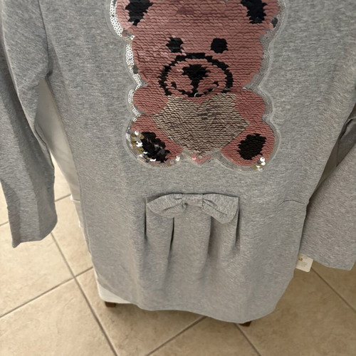 Girls' dress gray fleece new, age 10-12