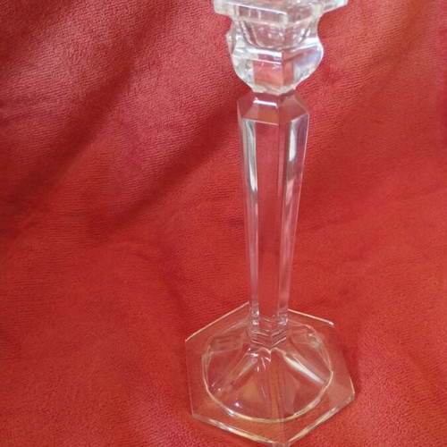 Glass candlestick like new, height 21cm