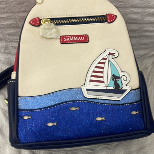 Sammao backpack, beige and red
