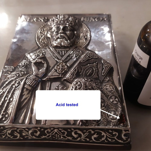 Silver Religious Icons Set used, 1000 & 950 purity, metal alloy