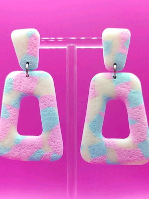 Handmade polymer clay dangle earrings new, multicolor