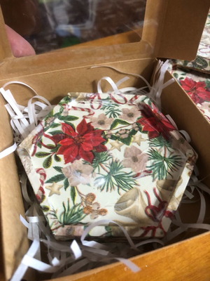Christmas coasters new, set of 4 or 6 pieces