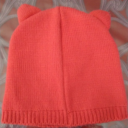 Fox hat for girls like new, pink coral, size XS for ages 3-5
