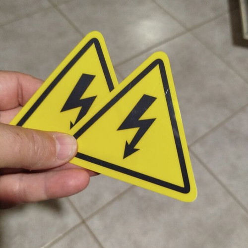 Electricity sticker new, waterproof vinyl with lightning bolt