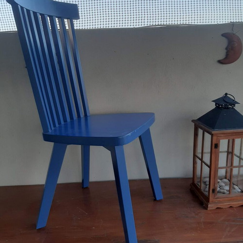 Almeco solid wood dining chair, high back, heavy build, set of 4