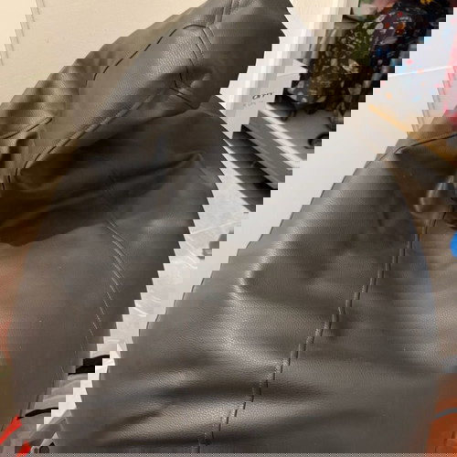 Πουφ μεταχειρισμένα, μαύρο και πράσινο σετ 2 τεμαχίων