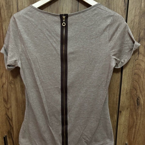 Nom blouse used, short sleeve, beige, size M