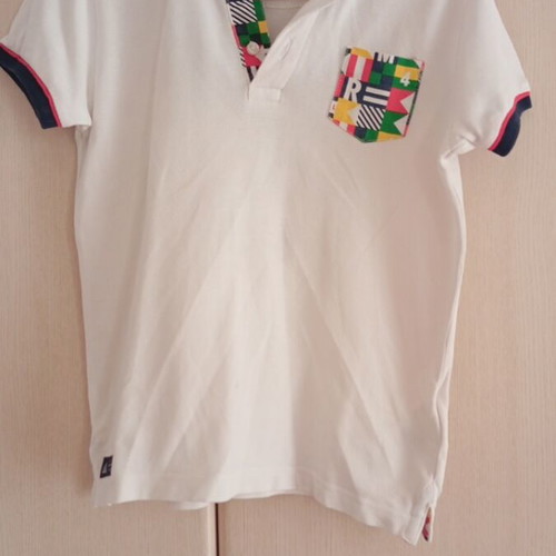 Mayoral Kids' Polo Shirt like new, size 104 cm, white multicolor