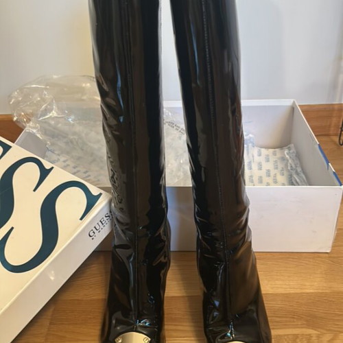 Guess leather boots black size 37 new