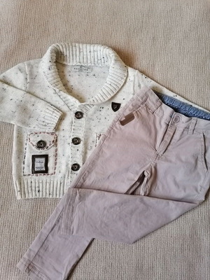 Σετ ζακέτα Hashtag και παντελόνι chino για αγόρι 3 ετών σαν καινούργιο, μπεζ