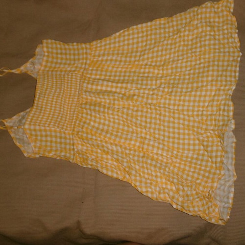 H&M checked mini dress new, size 40/L, yellow