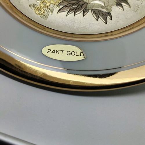 Japanese Chokin plate used with 24K gold