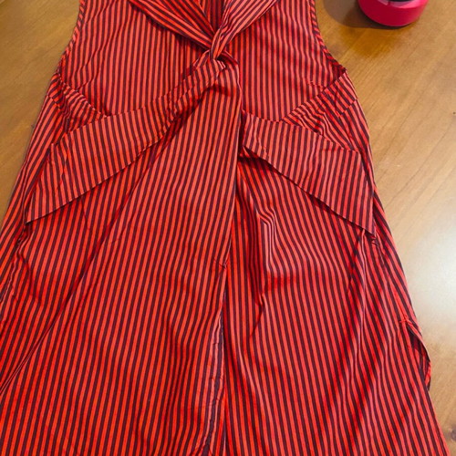 3-1 Fillip Lim shirt with unique back tie, like new, black and red