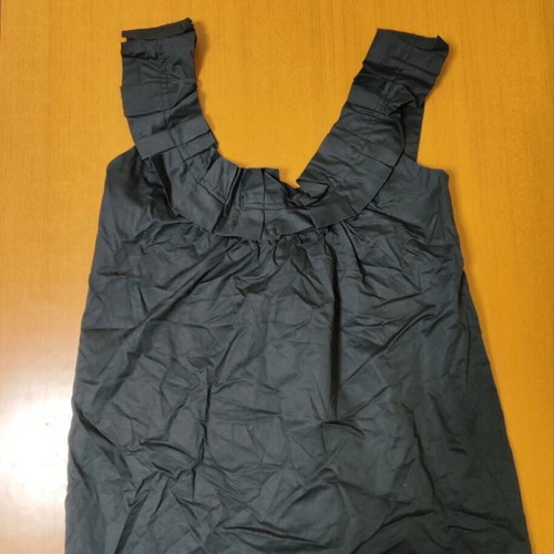 ZARA Top women's S black with ruffles used, cotton
