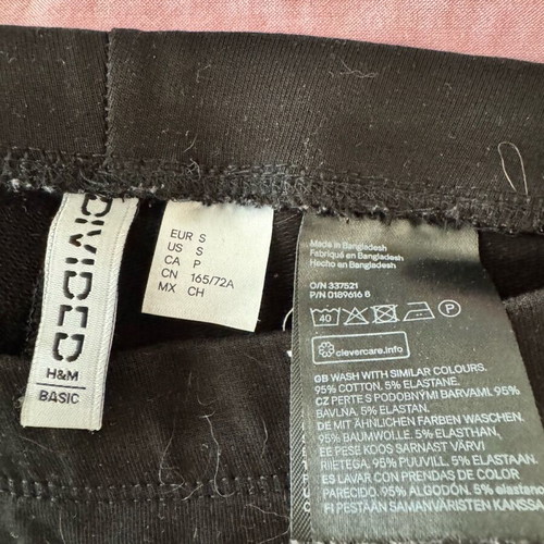 H&M black elastic leggings like new, basic, size S