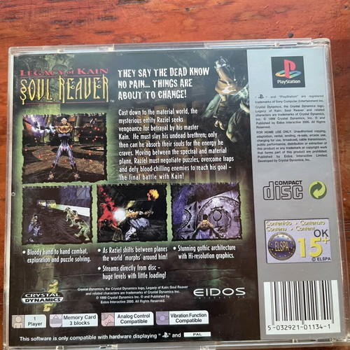 Legacy of Kain Soul Reaver PAL PS1 game like new, complete