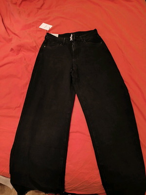 Adoro women's jeans pants new, black, high waist with fringes