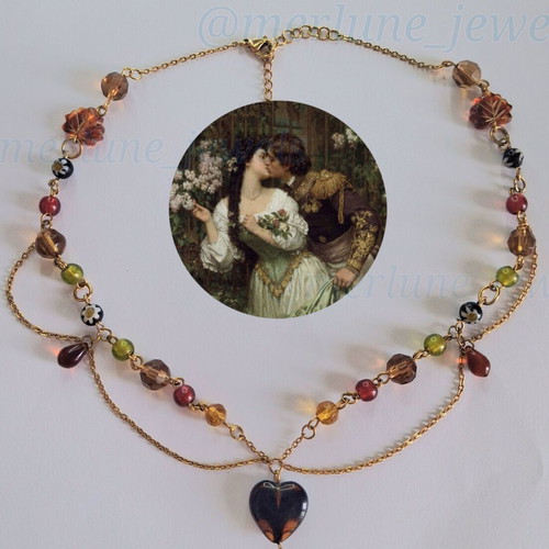 Born to be a princess handmade necklace new, multicolor stainless steel