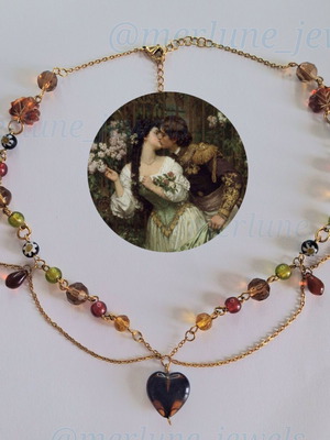 Born to be a princess handmade necklace new, multicolor stainless steel