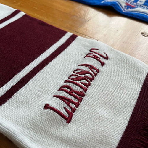 Collection of used football scarves, beanie and shirt set