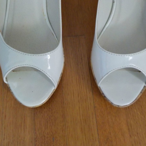 Sedici white platform shoes used, 9 cm heel, size 37