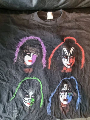 KISS Solo Album's Faces T-shirt size XL black like new