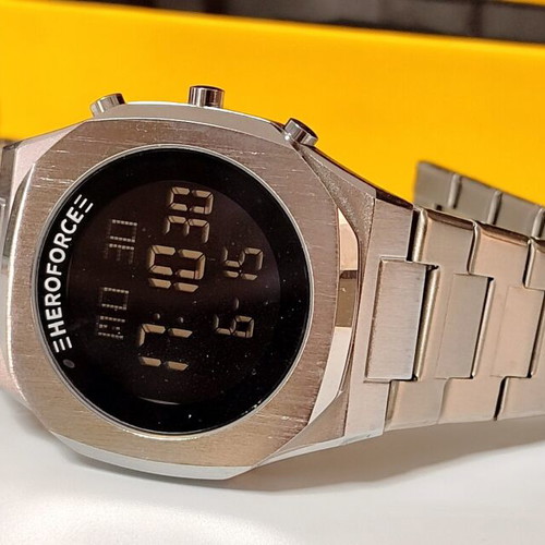 Heroforce Timeless Edge Digital Watch new with Mineral Glass and Steel Bracelet