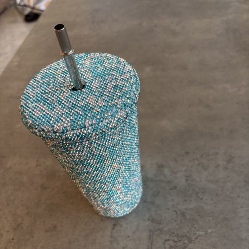 Sparkling Rhinestone Tumbler with Straw new