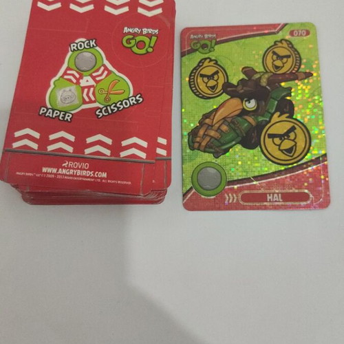 Angry Birds Rock Paper Scissor game with foil card, like new
