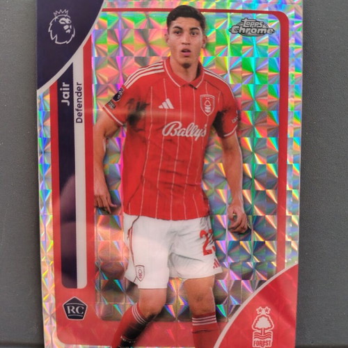 2026 Topps Chrome Premier League Jair RC Geometric Refractor Rookie card like new