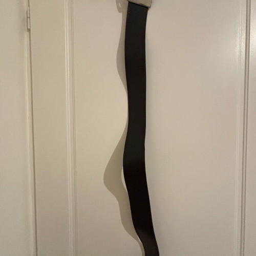 Leather belt black like new with metal buckle