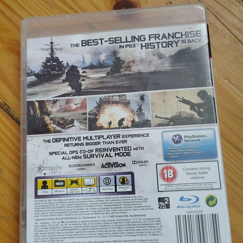 Call of Duty Modern Warfare 3 PS3 game used, complete with manual