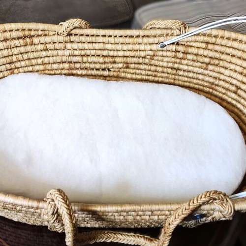 Handmade Wicker Baby Bassinet Set Omega White Cotton Like New