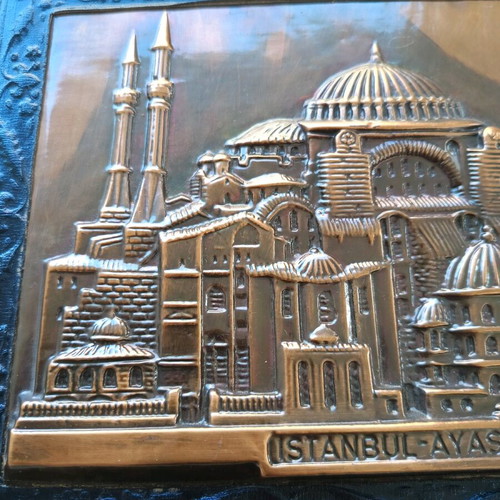 Photo Album from Constantinople with Embossed Copper Cover, New