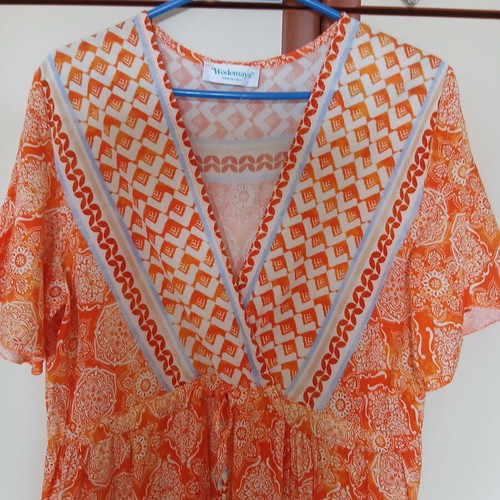 Long summer dress like new, orange, size M