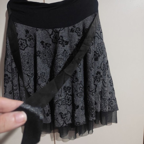 Skirt with lining black gray, like new, size M