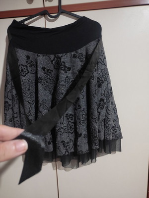 Skirt with lining black gray, like new, size M