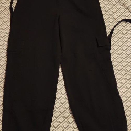 Cargo pants for girls, black, age 14