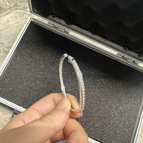 Swarovski large hoop earrings like new, 5 cm, crystal decorated