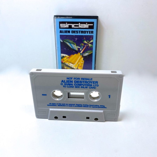 Alien Destroyer tape cassette for Spectrum ZX used, complete in box
