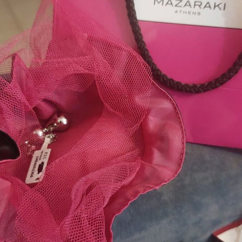 Mazaraki earrings new, small drops, white rhodium-plated brass